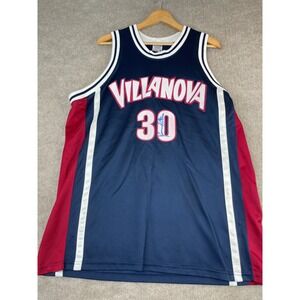 Villanova Basketball Jersey #30 Autographed Kittles Navy Blue Red White Men's XL